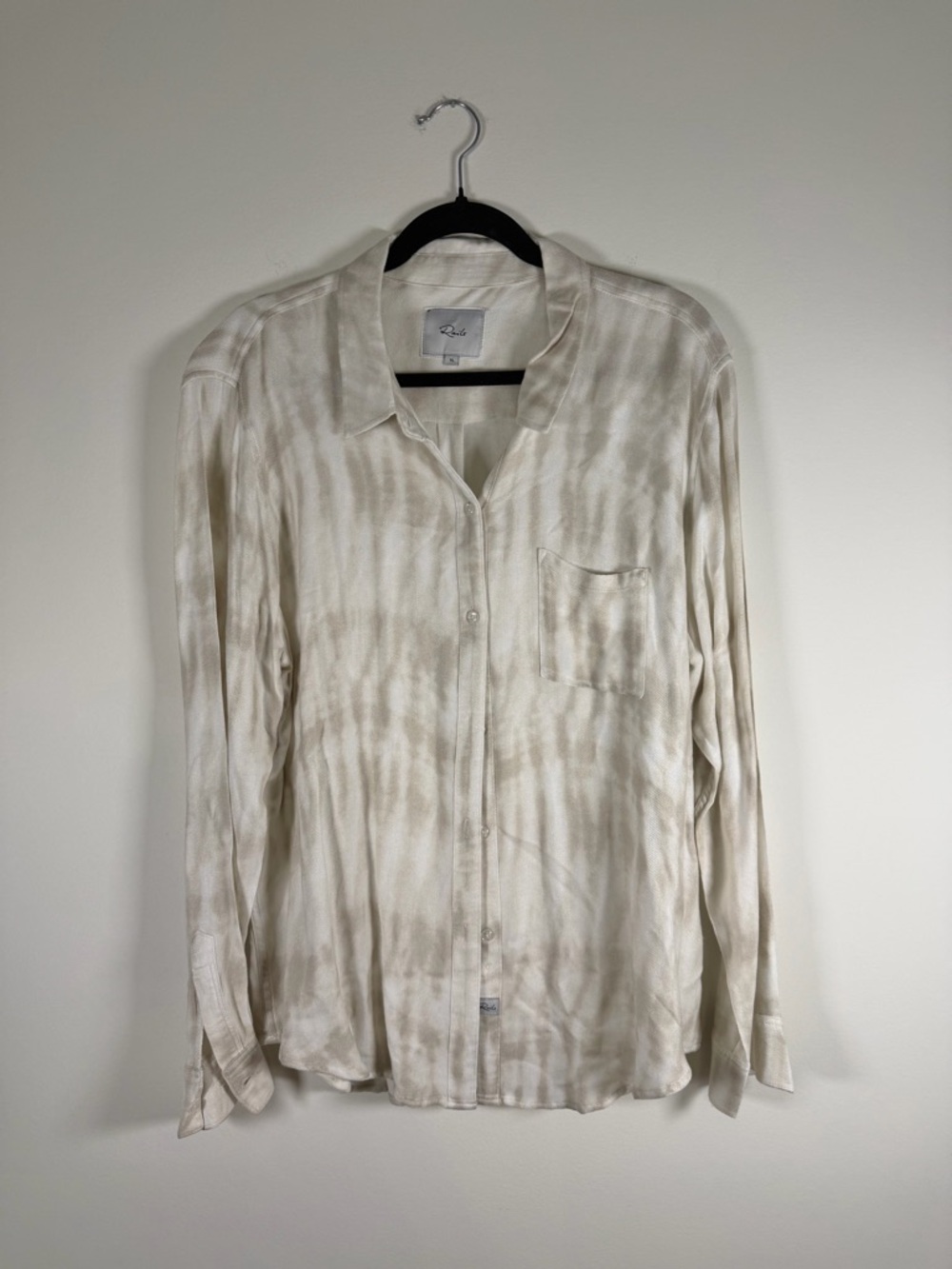 Rails Casual Button-Down Shirt in Ivory Tie-Dye